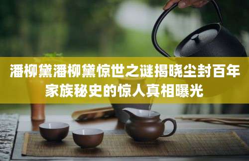 潘柳黛潘柳黛惊世之谜揭晓尘封百年家族秘史的惊人真相曝光