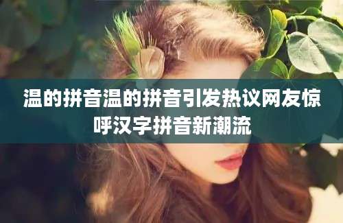 温的拼音温的拼音引发热议网友惊呼汉字拼音新潮流