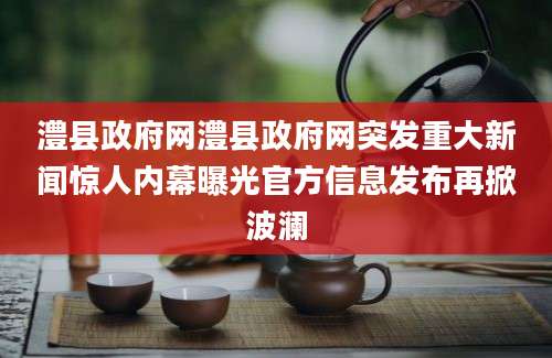 澧县政府网澧县政府网突发重大新闻惊人内幕曝光官方信息发布再掀波澜