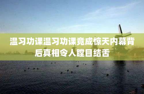 温习功课温习功课竟成惊天内幕背后真相令人瞠目结舌