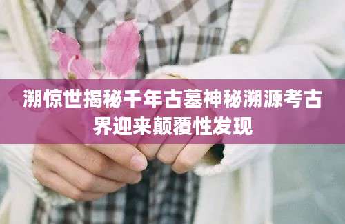 溯惊世揭秘千年古墓神秘溯源考古界迎来颠覆性发现
