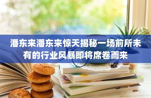 潘东来潘东来惊天揭秘一场前所未有的行业风暴即将席卷而来
