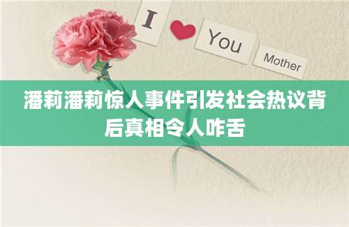 潘莉潘莉惊人事件引发社会热议背后真相令人咋舌