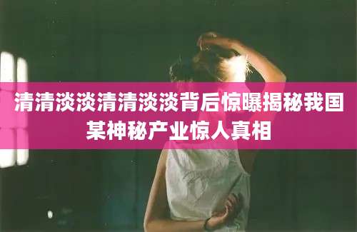 清清淡淡清清淡淡背后惊曝揭秘我国某神秘产业惊人真相