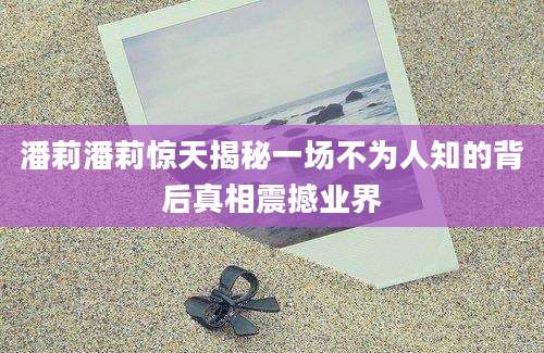 潘莉潘莉惊天揭秘一场不为人知的背后真相震撼业界
