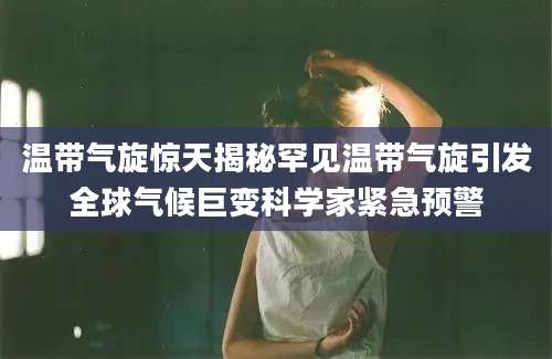 温带气旋惊天揭秘罕见温带气旋引发全球气候巨变科学家紧急预警