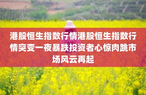 港股恒生指数行情港股恒生指数行情突变一夜暴跌投资者心惊肉跳市场风云再起