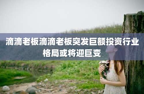 滴滴老板滴滴老板突发巨额投资行业格局或将迎巨变