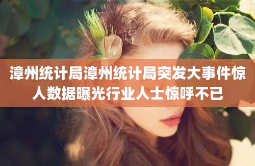 漳州统计局漳州统计局突发大事件惊人数据曝光行业人士惊呼不已