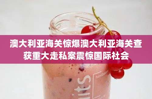 澳大利亚海关惊爆澳大利亚海关查获重大走私案震惊国际社会