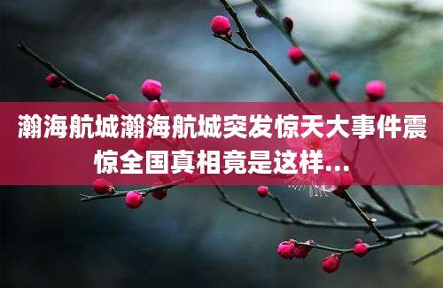 瀚海航城瀚海航城突发惊天大事件震惊全国真相竟是这样...