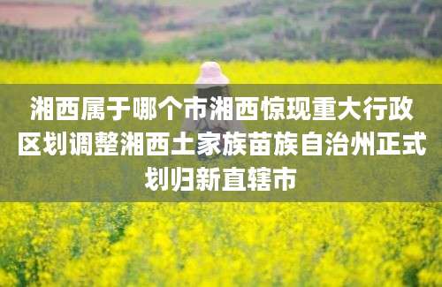 湘西属于哪个市湘西惊现重大行政区划调整湘西土家族苗族自治州正式划归新直辖市