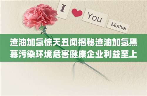 渣油加氢惊天丑闻揭秘渣油加氢黑幕污染环境危害健康企业利益至上