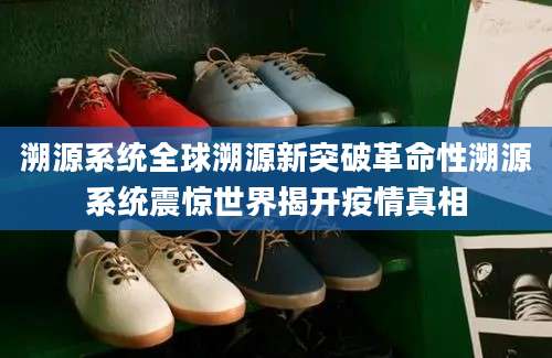 溯源系统全球溯源新突破革命性溯源系统震惊世界揭开疫情真相