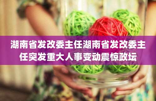 湖南省发改委主任湖南省发改委主任突发重大人事变动震惊政坛