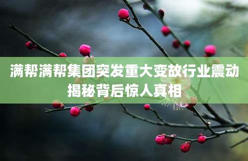 满帮满帮集团突发重大变故行业震动揭秘背后惊人真相