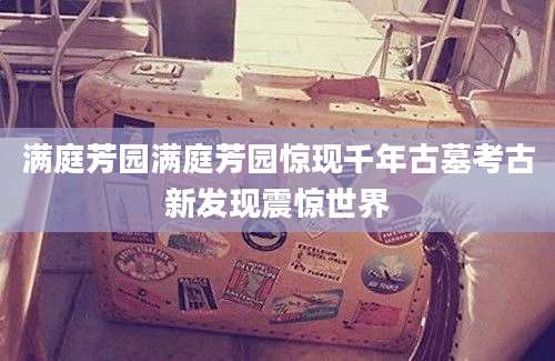 满庭芳园满庭芳园惊现千年古墓考古新发现震惊世界