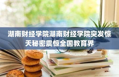 湖南财经学院湖南财经学院突发惊天秘密震惊全国教育界
