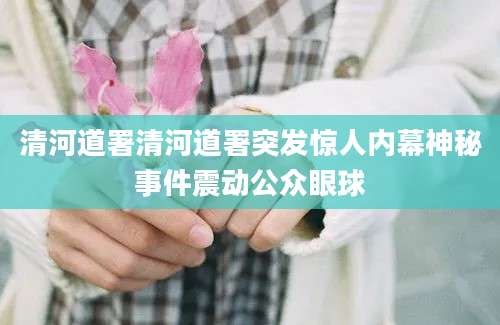 清河道署清河道署突发惊人内幕神秘事件震动公众眼球