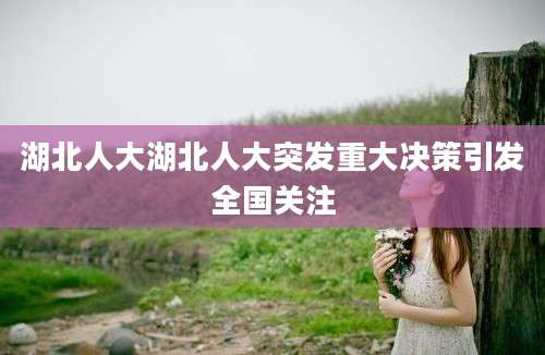 湖北人大湖北人大突发重大决策引发全国关注