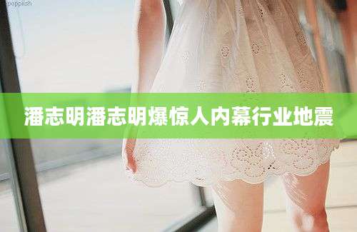潘志明潘志明爆惊人内幕行业地震