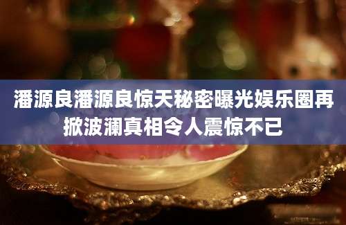 潘源良潘源良惊天秘密曝光娱乐圈再掀波澜真相令人震惊不已