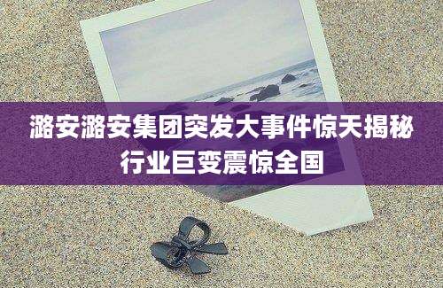 潞安潞安集团突发大事件惊天揭秘行业巨变震惊全国