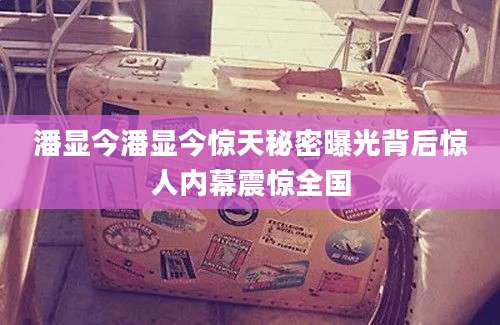 潘显今潘显今惊天秘密曝光背后惊人内幕震惊全国