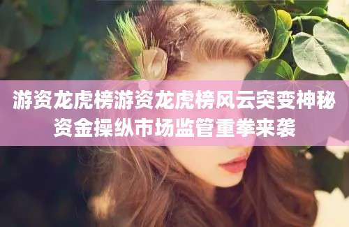 游资龙虎榜游资龙虎榜风云突变神秘资金操纵市场监管重拳来袭
