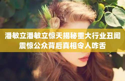 潘敏立潘敏立惊天揭秘重大行业丑闻震惊公众背后真相令人咋舌