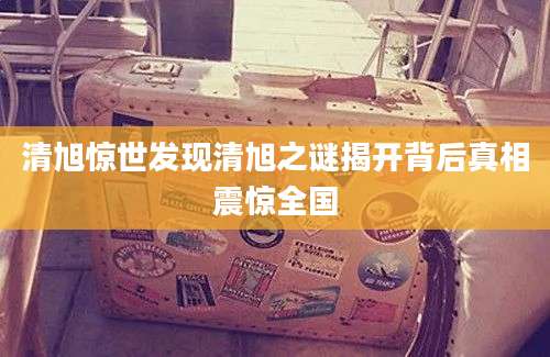 清旭惊世发现清旭之谜揭开背后真相震惊全国