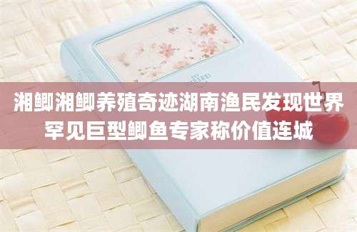 湘鲫湘鲫养殖奇迹湖南渔民发现世界罕见巨型鲫鱼专家称价值连城