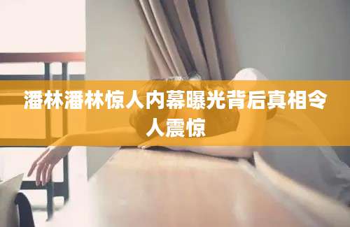 潘林潘林惊人内幕曝光背后真相令人震惊
