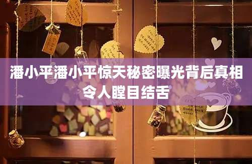 潘小平潘小平惊天秘密曝光背后真相令人瞠目结舌