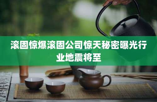 滚固惊爆滚固公司惊天秘密曝光行业地震将至