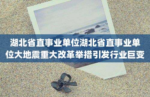湖北省直事业单位湖北省直事业单位大地震重大改革举措引发行业巨变