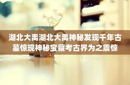 湖北大禹湖北大禹神秘发现千年古墓惊现神秘宝藏考古界为之震惊