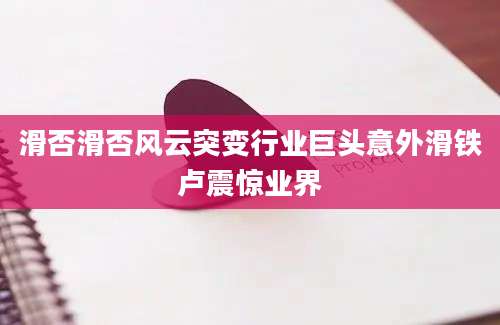 滑否滑否风云突变行业巨头意外滑铁卢震惊业界