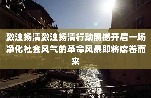 激浊扬清激浊扬清行动震撼开启一场净化社会风气的革命风暴即将席卷而来
