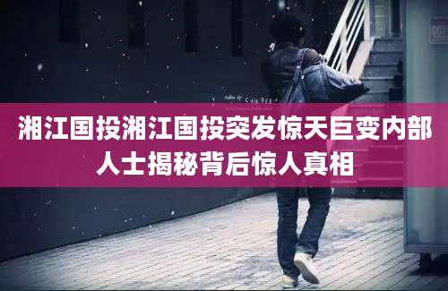 湘江国投湘江国投突发惊天巨变内部人士揭秘背后惊人真相