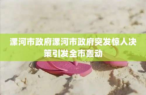 漯河市政府漯河市政府突发惊人决策引发全市轰动