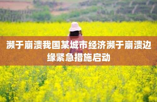 濒于崩溃我国某城市经济濒于崩溃边缘紧急措施启动
