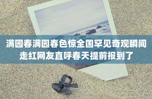 满园春满园春色惊全国罕见奇观瞬间走红网友直呼春天提前报到了