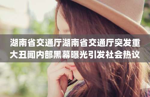 湖南省交通厅湖南省交通厅突发重大丑闻内部黑幕曝光引发社会热议