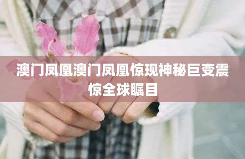 澳门凤凰澳门凤凰惊现神秘巨变震惊全球瞩目