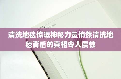 清洗地毯惊曝神秘力量悄然清洗地毯背后的真相令人震惊