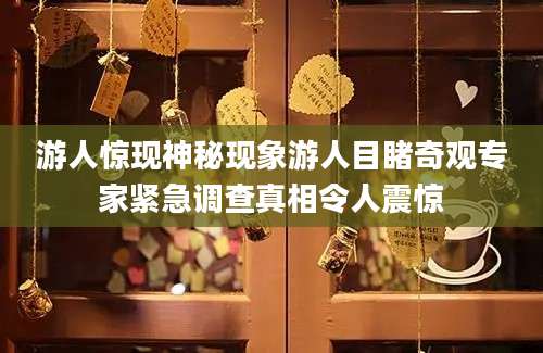 游人惊现神秘现象游人目睹奇观专家紧急调查真相令人震惊