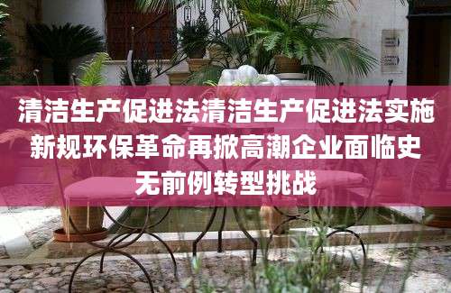 清洁生产促进法清洁生产促进法实施新规环保革命再掀高潮企业面临史无前例转型挑战