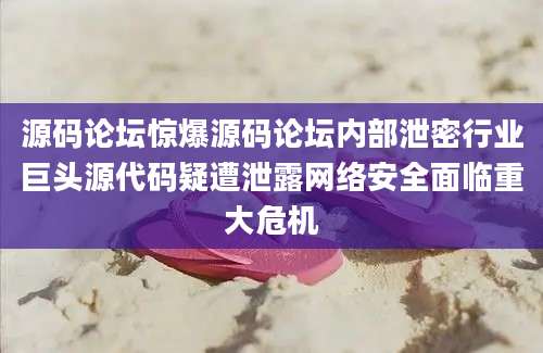 源码论坛惊爆源码论坛内部泄密行业巨头源代码疑遭泄露网络安全面临重大危机