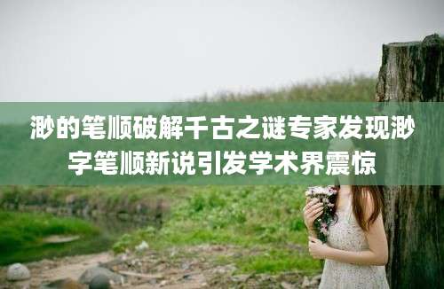 渺的笔顺破解千古之谜专家发现渺字笔顺新说引发学术界震惊
